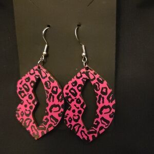 Pink Leopard Print Earrings